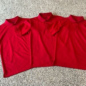 IZOD Short Sleeve Performance Polo Shirts - L (14/16) - 3 red shirts